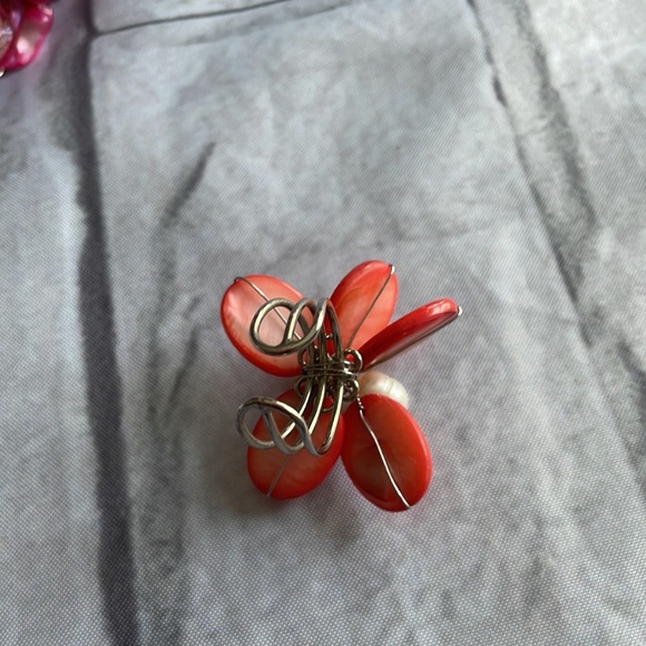 Pearl wire adjustable rings set of two - Picture 3 of 7